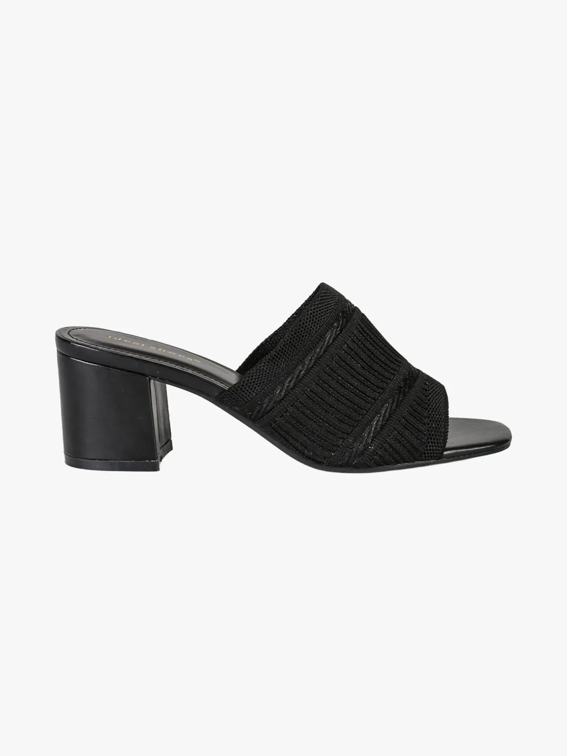 Ideal Shoes Ciabatte donna con tacco e fascia in tessuto