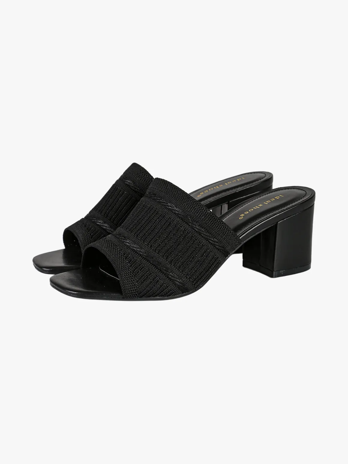 Ideal Shoes Ciabatte donna con tacco e fascia in tessuto
