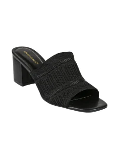 Ideal Shoes Ciabatte donna con tacco e fascia in tessuto
