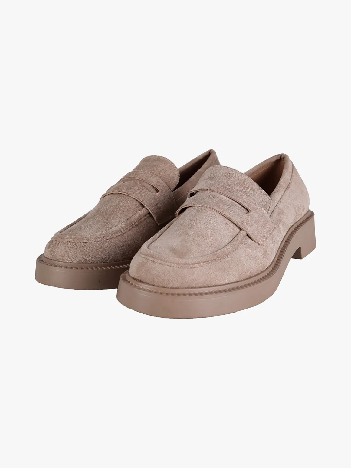 Ideal Shoes Mocassini donna in tessuto scamosciato