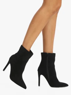 Ideal Shoes Tronchetti scamosciati donna con tacco