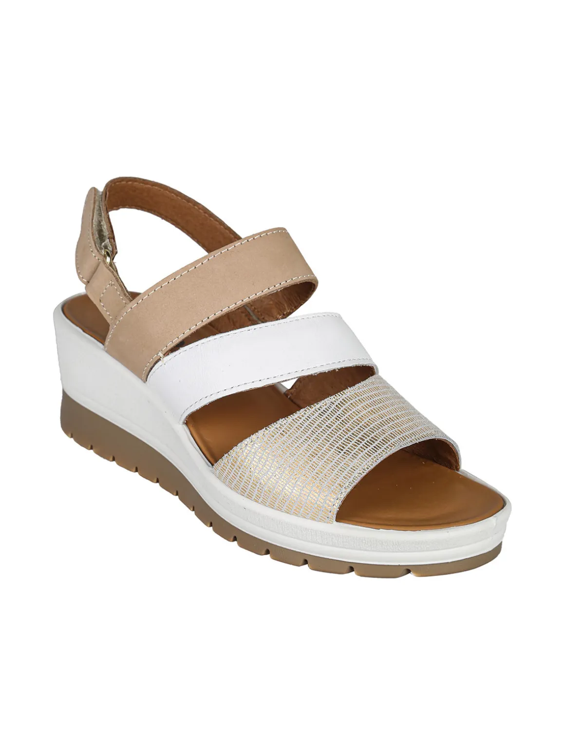 Igi&Co Sandali donna in pelle con zeppa e cinturini a strappo