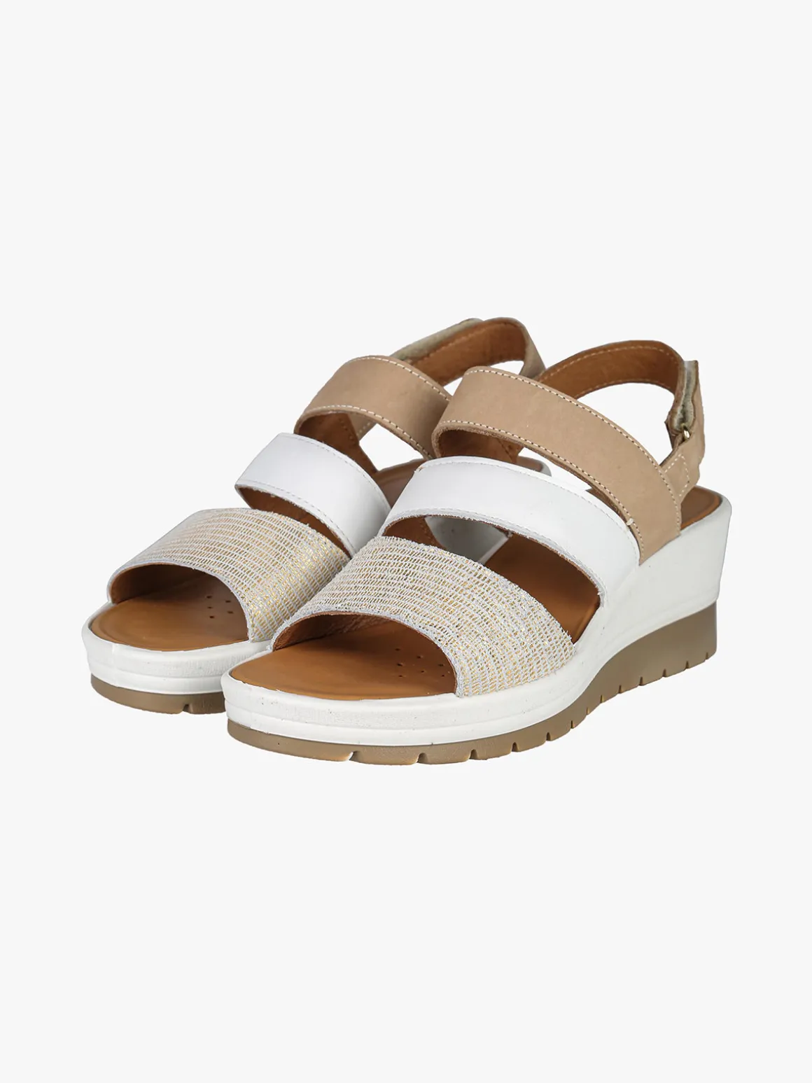 Igi&Co Sandali donna in pelle con zeppa e cinturini a strappo