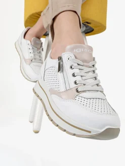 Igi&Co Sneakers casual in pelle da donna con zip e lacci
