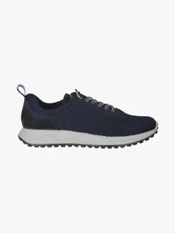 Igi&Co Sneakers da uomo in maglia con plantare in pelle e lacci elastici - blu scuro