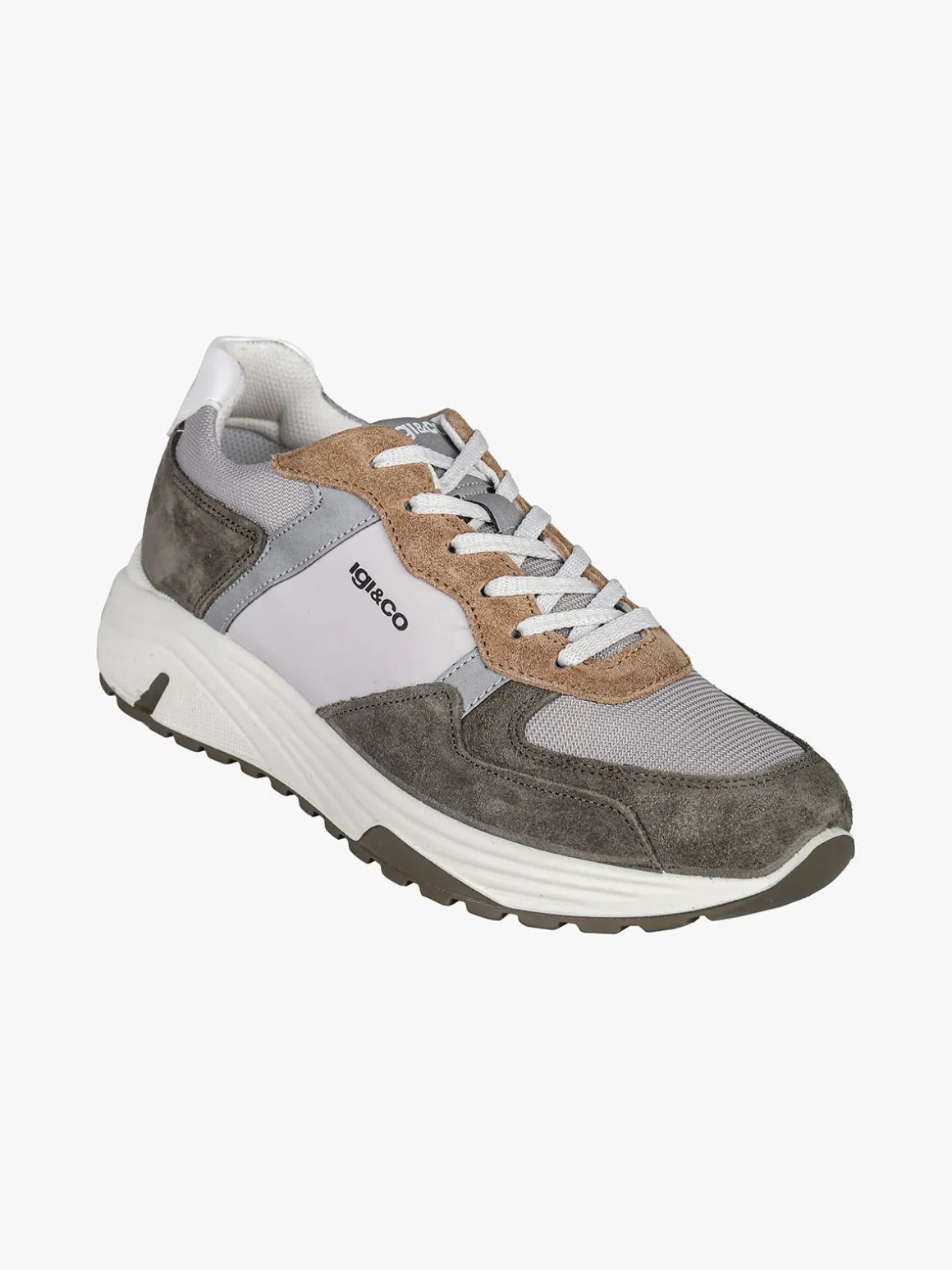 Igi&Co Sneakers da uomo in pelle scamosciata con suola alta