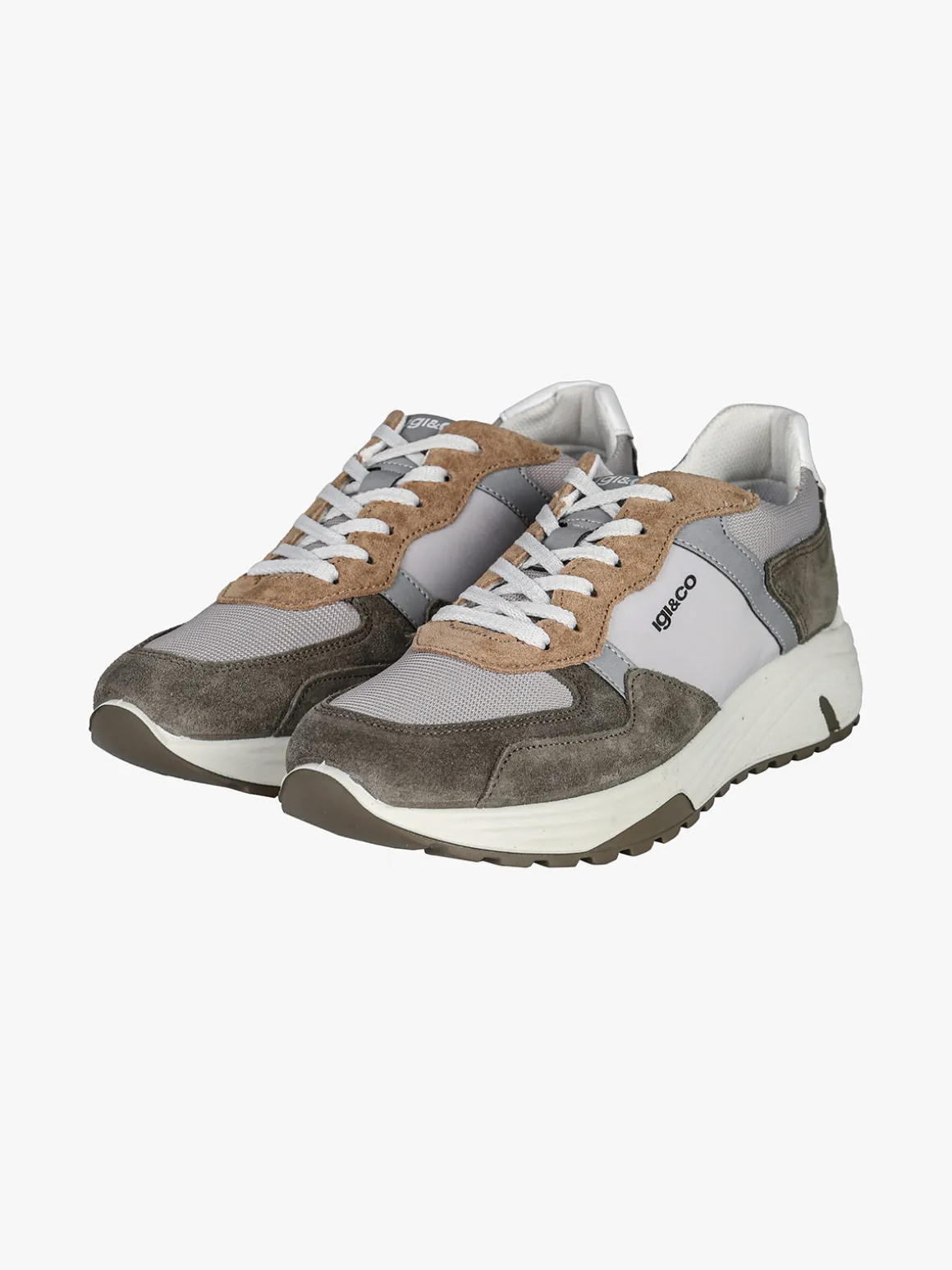 Igi&Co Sneakers da uomo in pelle scamosciata con suola alta