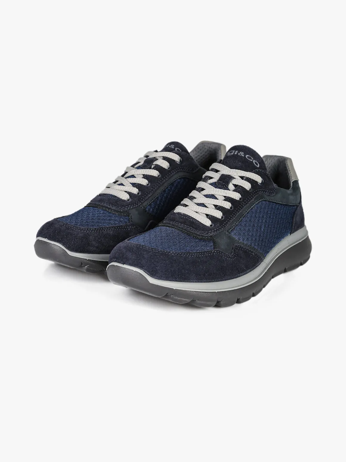 Igi&Co Sneakers da uomo in pelle scamosciata e mesh