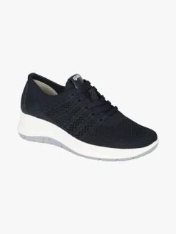Igi&Co Sneakers donna in maglia con plantare in pelle e zeppa - blu scuro