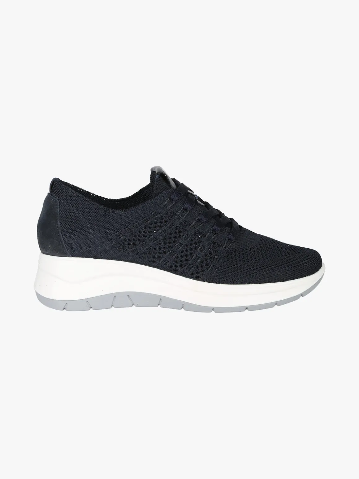 Igi&Co Sneakers donna in maglia con plantare in pelle e zeppa - blu scuro