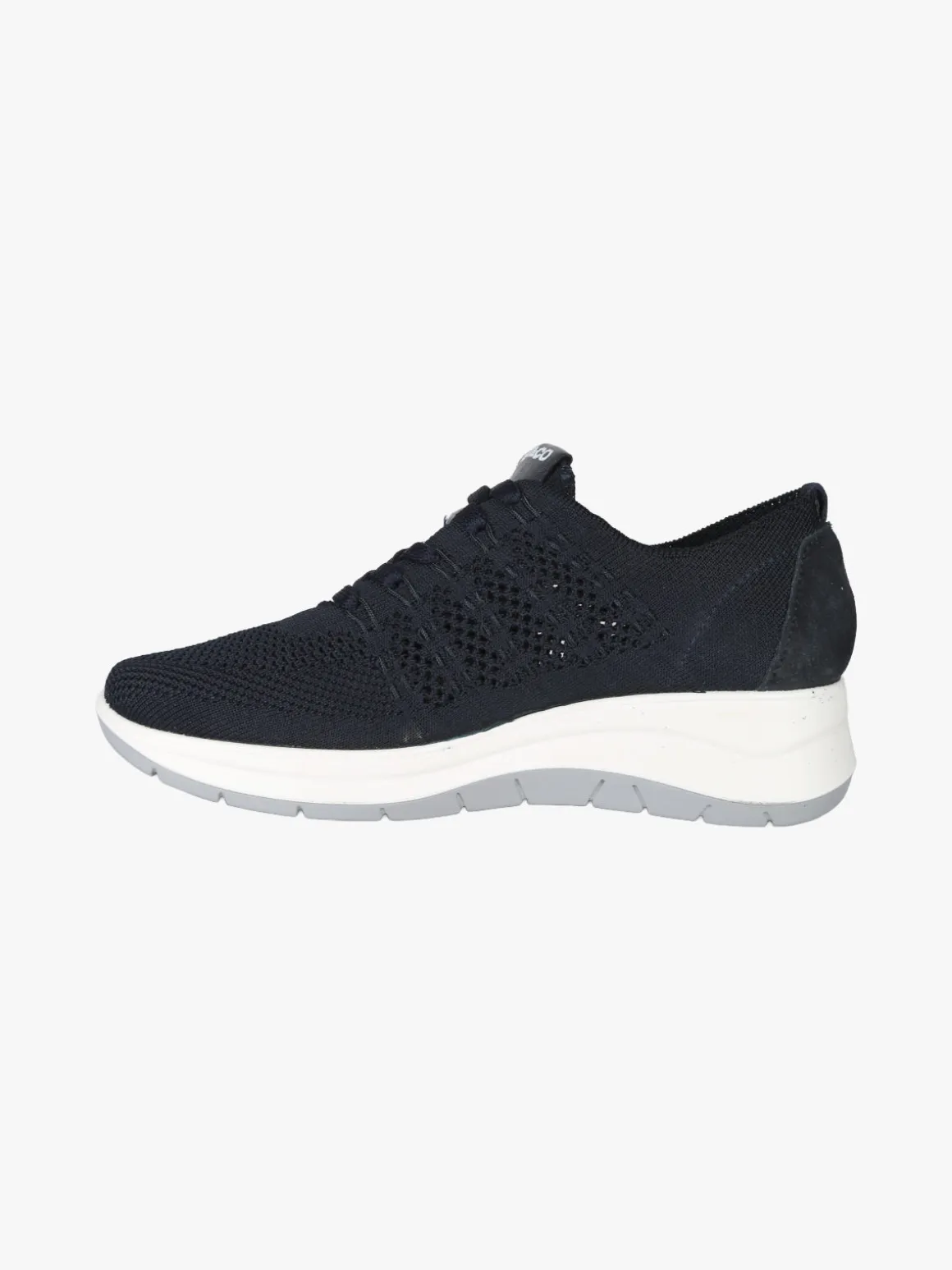 Igi&Co Sneakers donna in maglia con plantare in pelle e zeppa - blu scuro