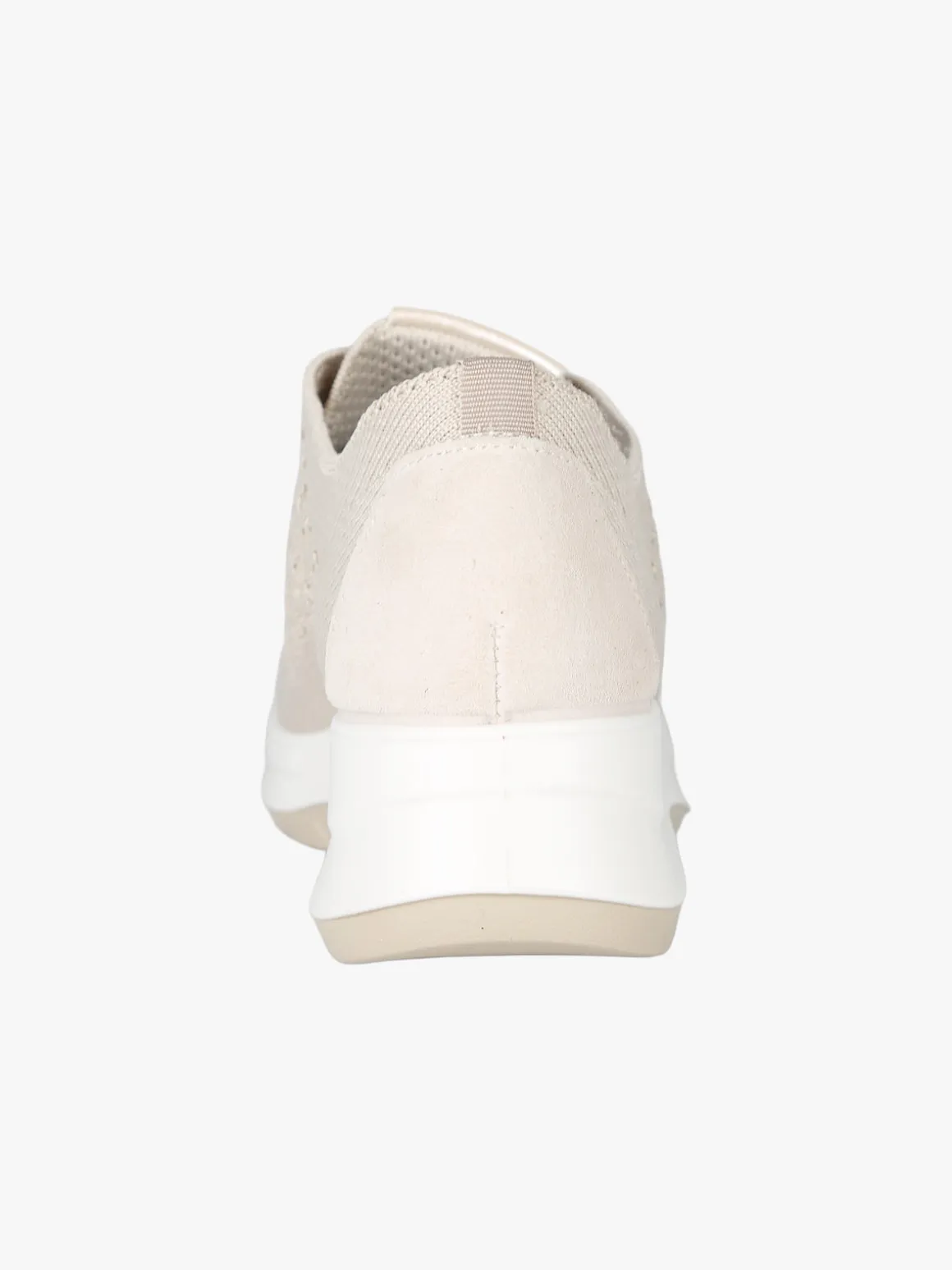 Igi&Co Sneakers donna in maglia con plantare in pelle e zeppa - beige