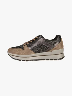 Igi&Co Sneakers donna in pelle con zip e lacci - bronzo