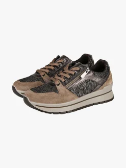 Igi&Co Sneakers donna in pelle con zip e lacci - bronzo