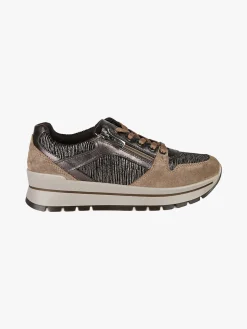 Igi&Co Sneakers donna in pelle con zip e lacci - bronzo