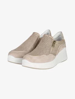 Igi&Co Sneakers donna in pelle scamosciata con zeppa e zip