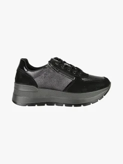 Igi&Co Sneakers donna in pelle con zeppa platform - nero
