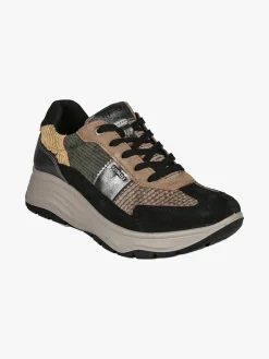 Igi&Co Sneakers donna in pelle scamosciata e dettagli velluto con zeppa - multicolore