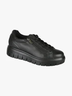 Igi&Co Sneakers donna in pelle con lacci e zip - nero