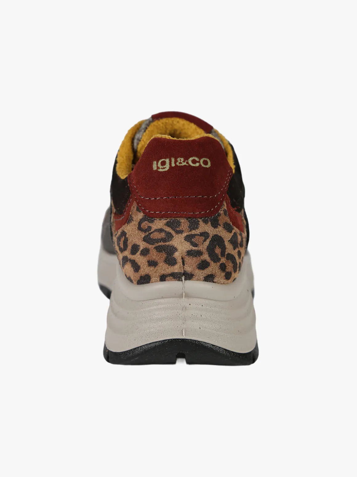Igi&Co Sneakers donna in pelle animalier con zeppa platform - multicolore