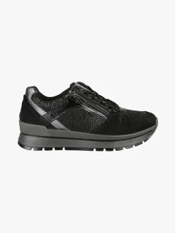 Igi&Co Sneakers donna in pelle con zip e lacci - nero