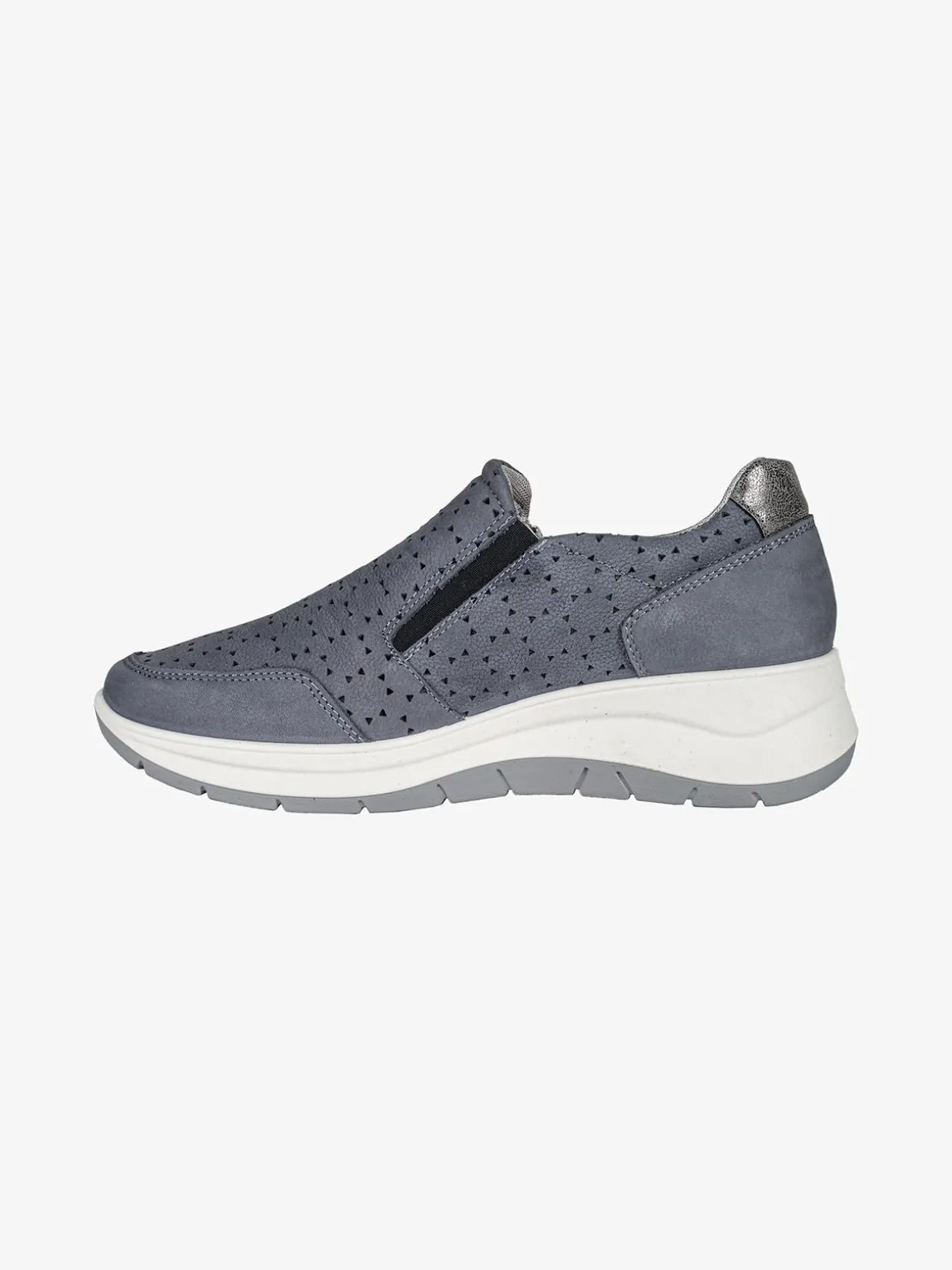 Igi&Co Sneakers donna in pelle nubuck con zeppa e zip laterale