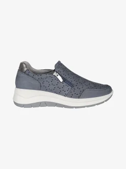 Igi&Co Sneakers donna in pelle nubuck con zeppa e zip laterale