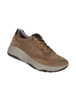 Igi&Co Sneakers donna in pelle scamosciata con zeppa - fango