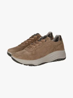Igi&Co Sneakers donna in pelle scamosciata con zeppa - fango