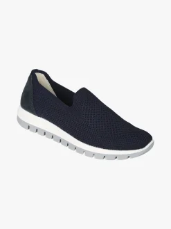 Igi&Co Sneakers donna slip on in maglia con plantare in pelle e zeppa - blu scuro