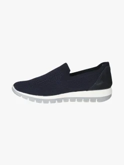Igi&Co Sneakers donna slip on in maglia con plantare in pelle e zeppa - blu scuro