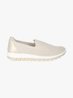 Igi&Co Sneakers donna slip on in maglia con plantare in pelle e zeppa - beige