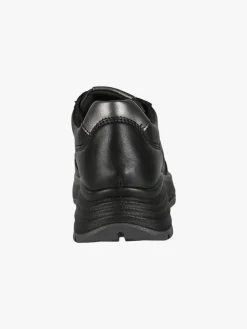 Igi&Co Sneakers donna stringate in pelle con zeppa - nero