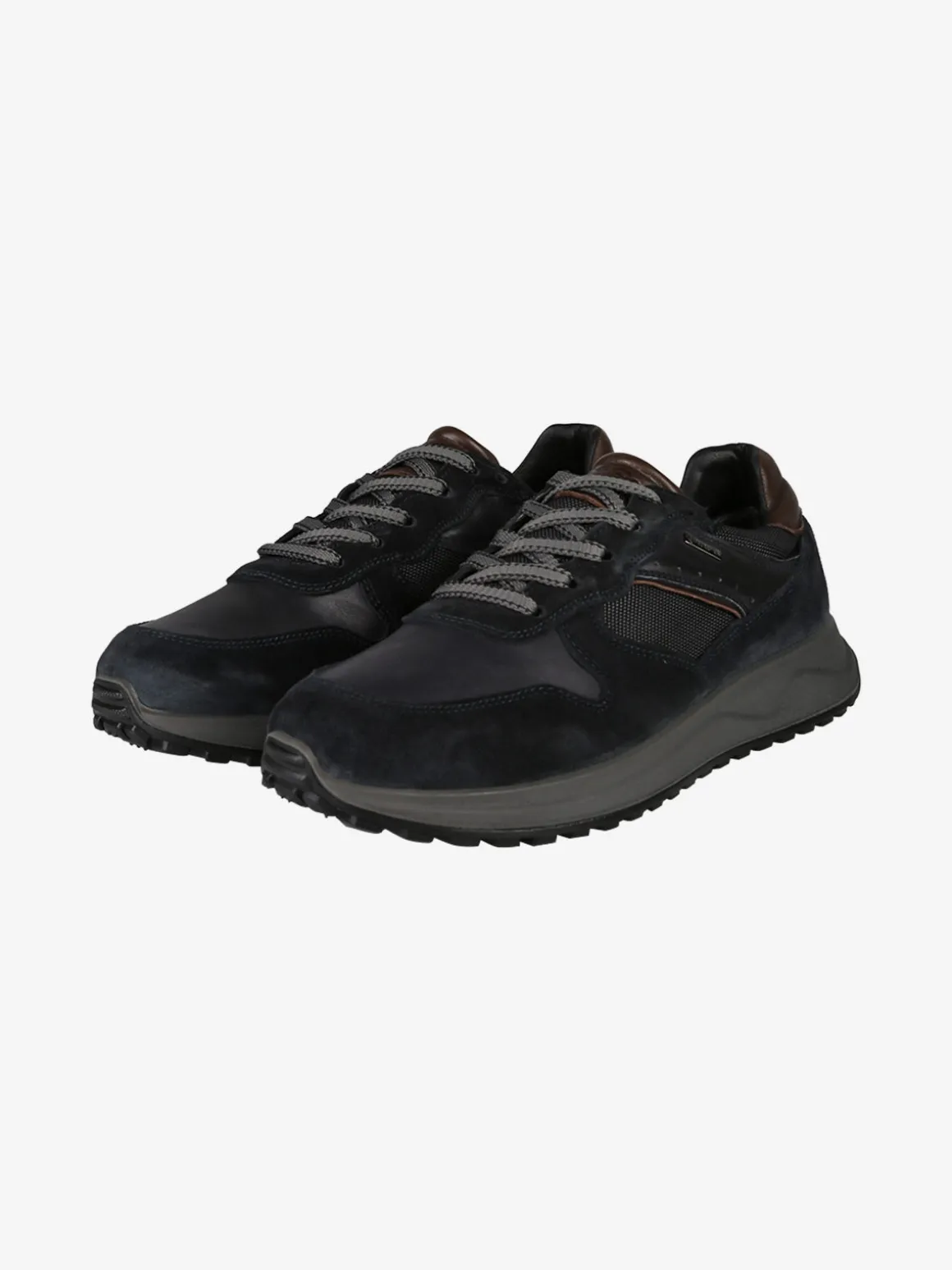 Igi&Co Sneakers uomo stringate in pelle scamosciata - blu scuro