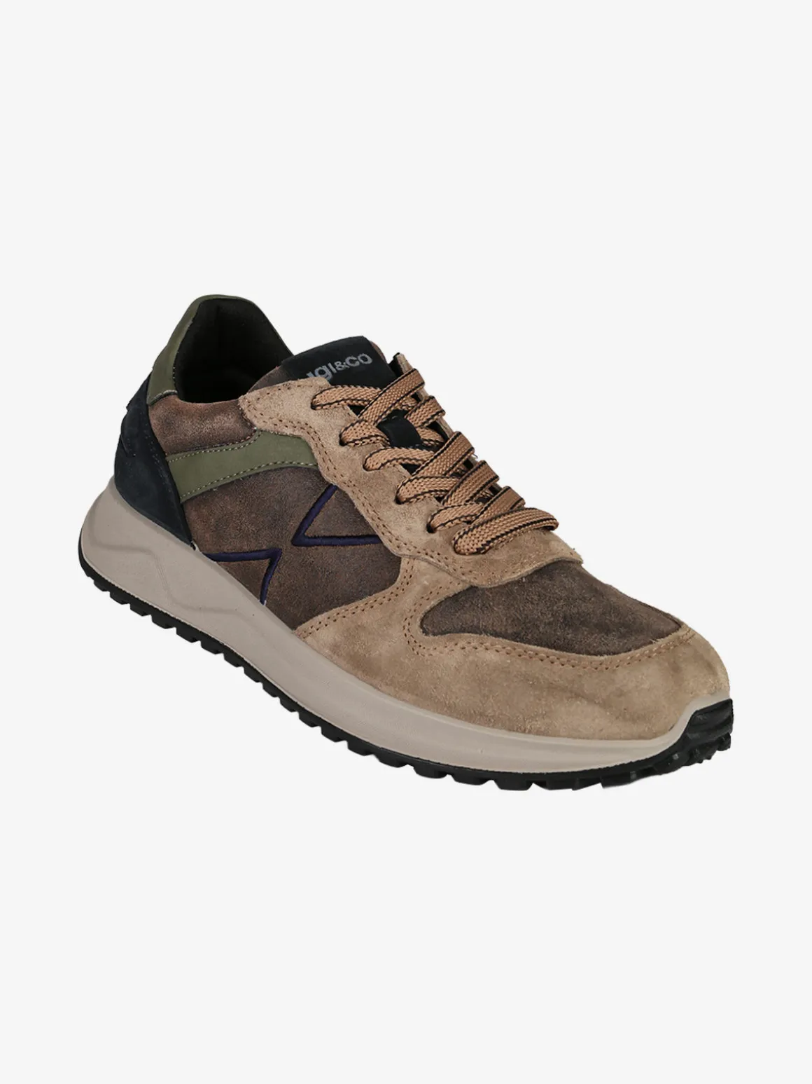 Igi&Co Sneakers uomo stringate in pelle scamosciata - multicolore