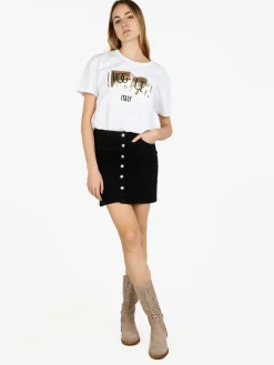 I Jeans Gonna in jeans da donna con bottoni decorati