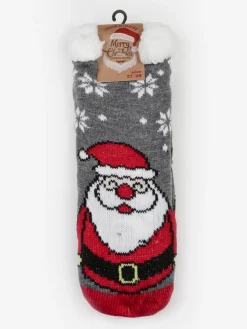 I Morbidosi Calze antiscivolo babbo Natale da bambini con pelo