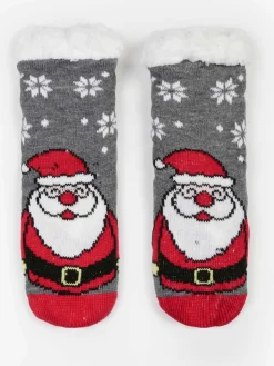 I Morbidosi Calze antiscivolo babbo Natale da bambini con pelo