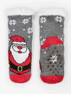 I Morbidosi Calze antiscivolo babbo Natale da bambini con pelo