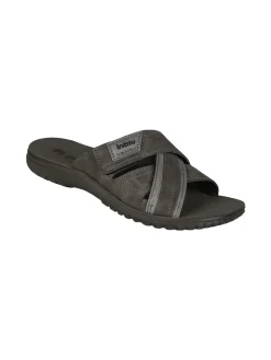 Inblu Ciabatte da uomo con fasce a strappo incrociate - grigio scuro