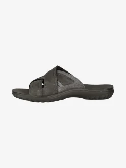Inblu Ciabatte da uomo con fasce a strappo incrociate - grigio scuro