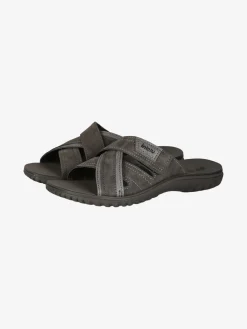 Inblu Ciabatte da uomo con fasce a strappo incrociate - grigio scuro