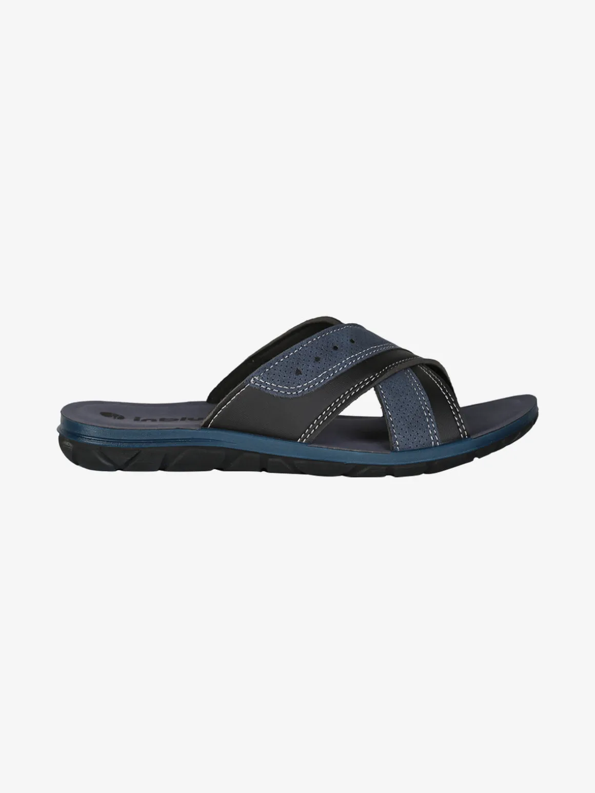 Inblu Ciabatte da uomo con fasce incrociate - blu scuro