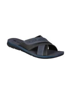 Inblu Ciabatte da uomo con fasce incrociate - blu scuro