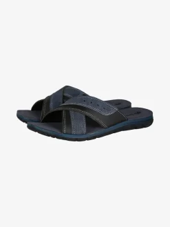 Inblu Ciabatte da uomo con fasce incrociate - blu scuro