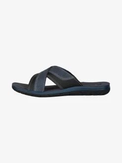 Inblu Ciabatte da uomo con fasce incrociate - blu scuro