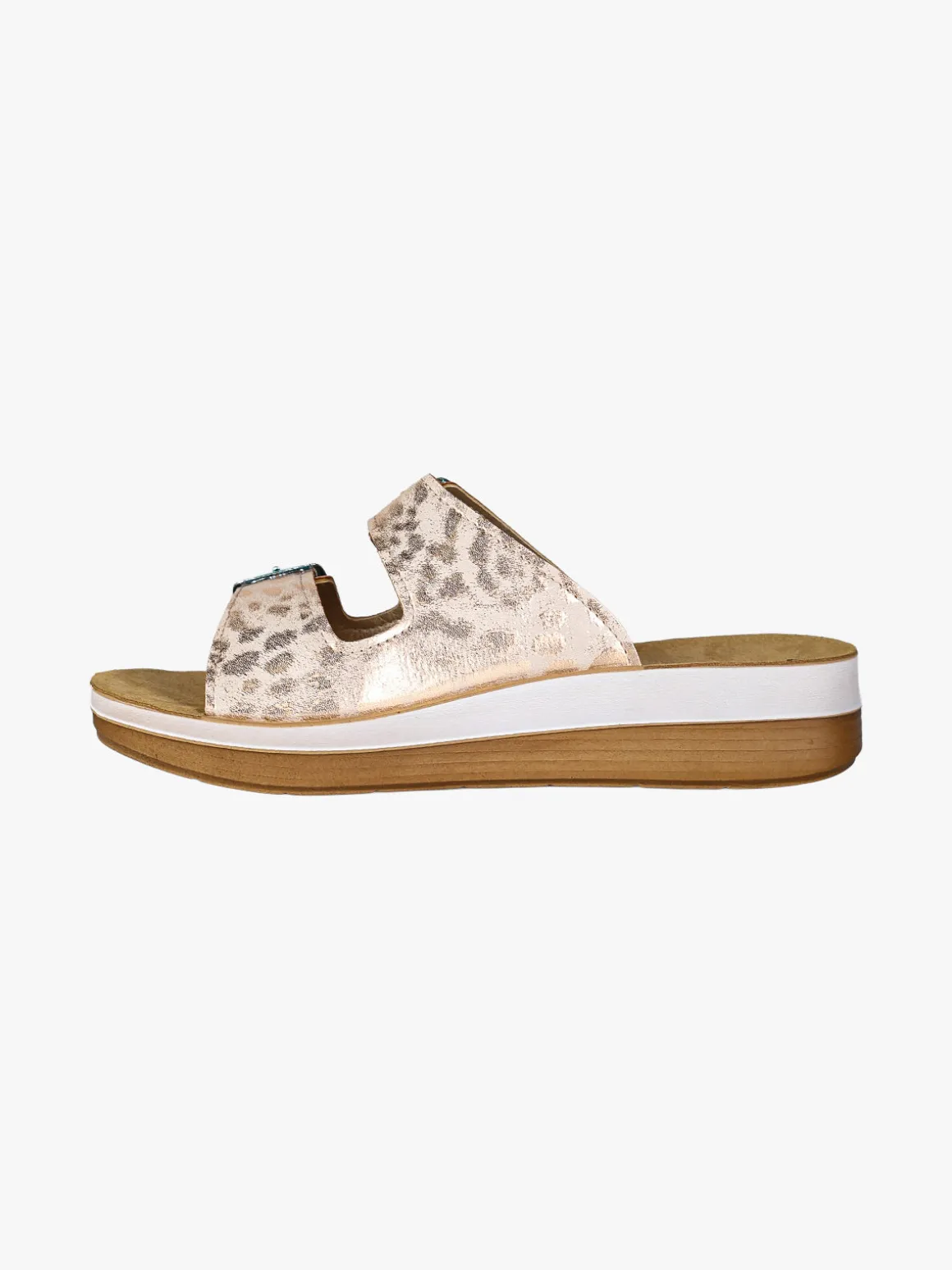 Inblu Ciabatte donna con doppia fascia animalier e fibbie - rosa