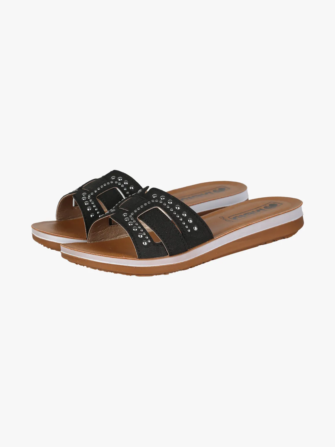 Inblu Ciabatte donna con piccole borchie - nero