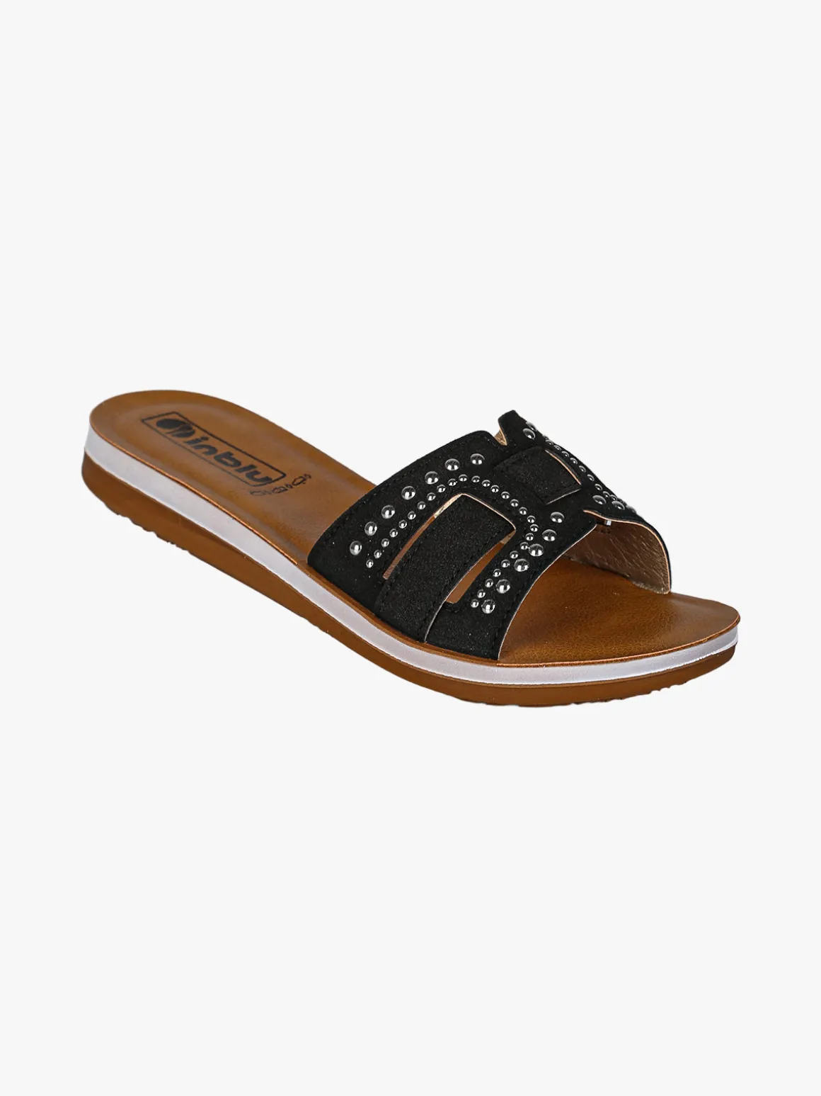 Inblu Ciabatte donna con piccole borchie - nero
