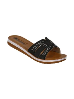 Inblu Ciabatte donna con piccole borchie - nero